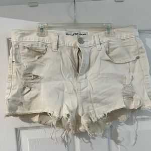 White mini shorts